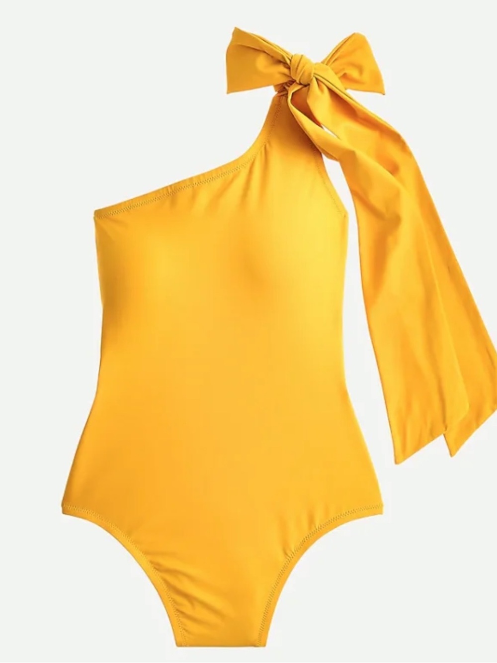J. Crew Bow one-shoulder one-piece Golden Yellow 4